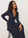 Reformation Liara Dress In Navy