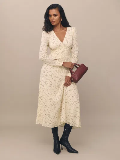 Reformation Liara Dress In Salt And Pepper
