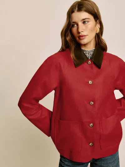 Reformation Lila Linen Jacket In Sundried Tomato