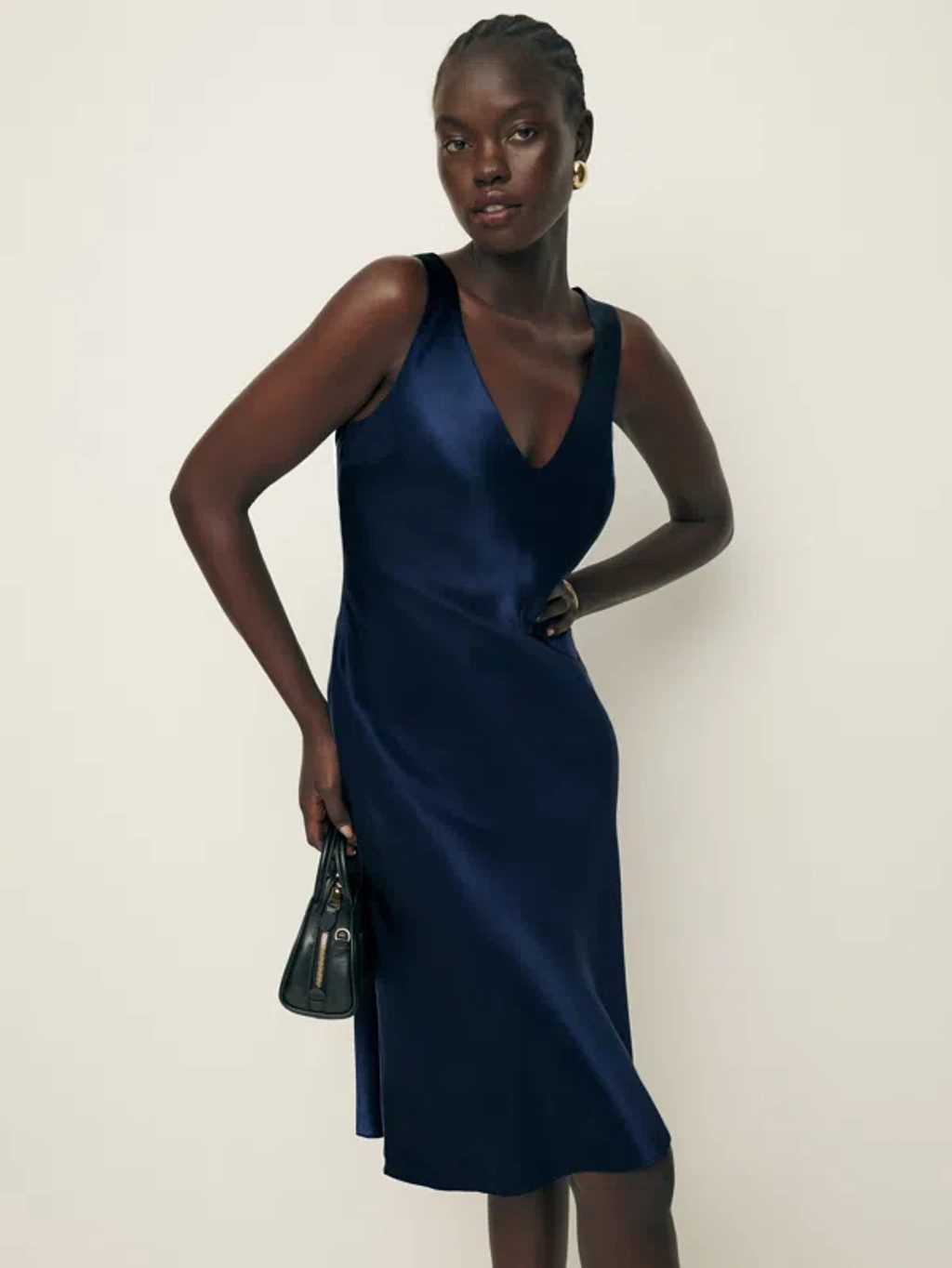 reformation navy silk dress Reformation Women's Jessalyn Silk Dress - Blue - Size S