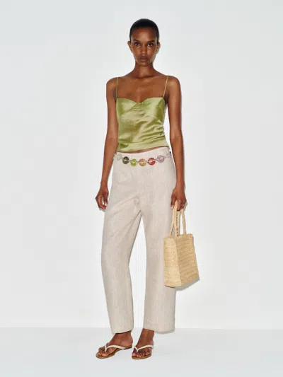 Reformation Lilah Linen Pant Natural Small In White