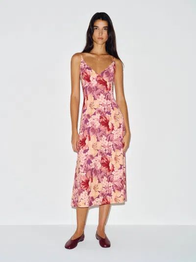 Reformation Lilibet Knit Dress Large In Multicolore