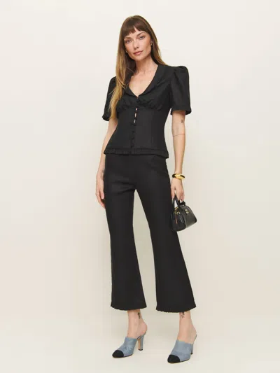 Reformation Lilibet Linen Two Piece In Black