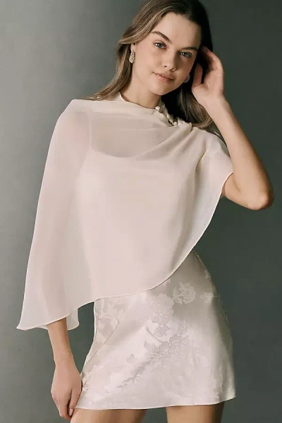 Reformation Lilibeth Caped Slip Mini Dress In White