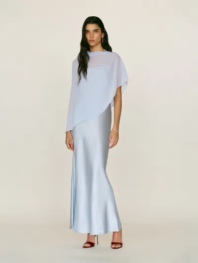 Reformation Lilibeth Silk Dress Blue Xs