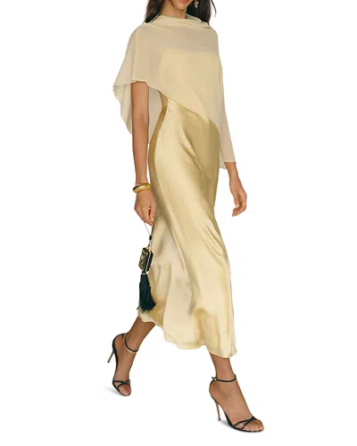 Reformation Lilibeth Silk Dress In Green