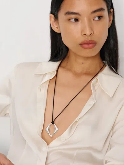 Reformation Lillian Necklace Silver Black