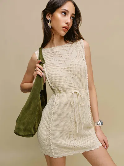 Reformation Lilliana Linen Cotton Crochet Dress