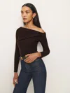 Reformation Lilou Regenerative Merino Sweater In Mole