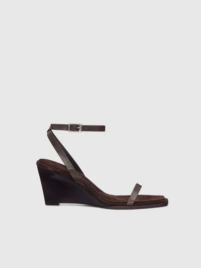 Reformation Lina Wedge Sandal Brown 10.5
