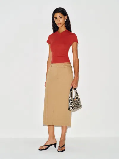 Reformation Lindie T-shirt Red Knit Xs
