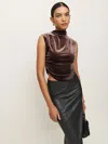 Reformation Lindy Knit Top In Mushroom Velvet