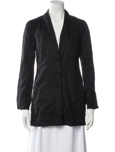 Pre-owned Reformation Linen Blazer In Black