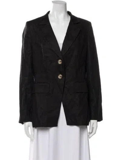 Pre-owned Reformation Linen Blazer In Black