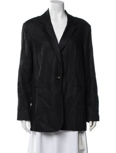 Pre-owned Reformation Linen Blazer In Black