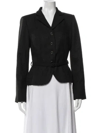Pre-owned Reformation Linen Blazer In Black