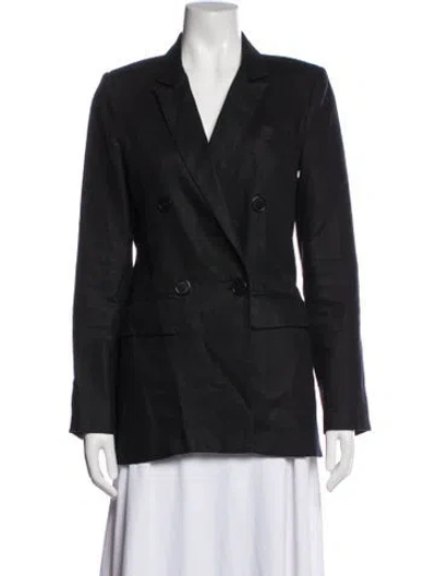 Pre-owned Reformation Linen Blazer In Black