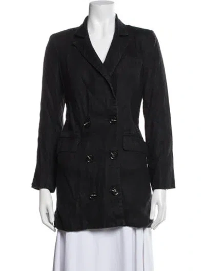 Pre-owned Reformation Linen Blazer In Blue