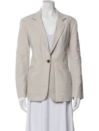 Pre-owned Reformation Linen Blazer In Gray