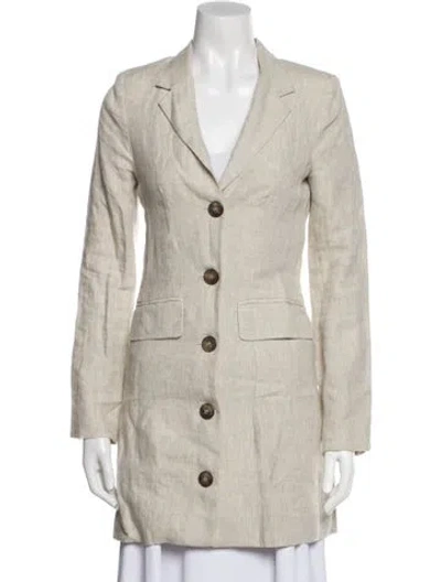 Pre-owned Reformation Linen Blazer In Neutral