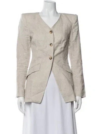 Pre-owned Reformation Linen Blazer In Neutral