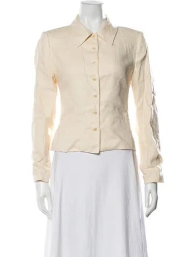 Pre-owned Reformation Linen Blazer In Neutrals