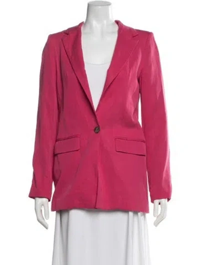 Pre-owned Reformation Linen Blazer In Pink