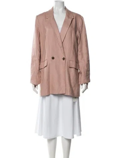 Pre-owned Reformation Linen Blazer In Pink