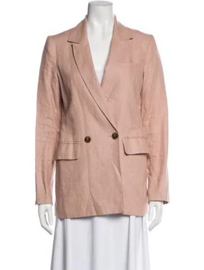 Pre-owned Reformation Linen Blazer In Pink