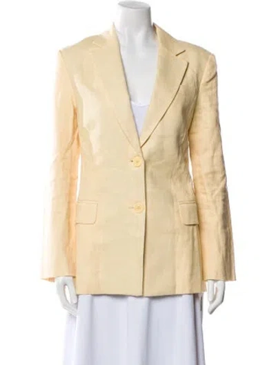 Pre-owned Reformation Linen Blazer W/ Tags In Yellow