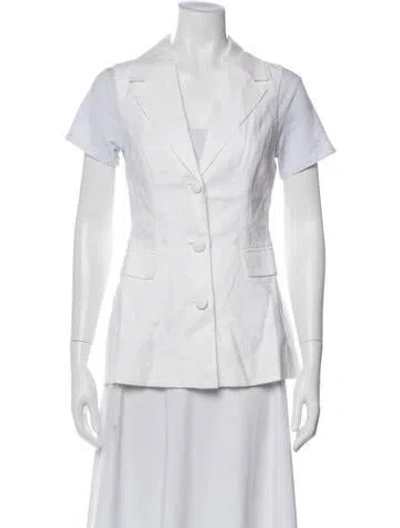 Pre-owned Reformation Linen Blazer In White