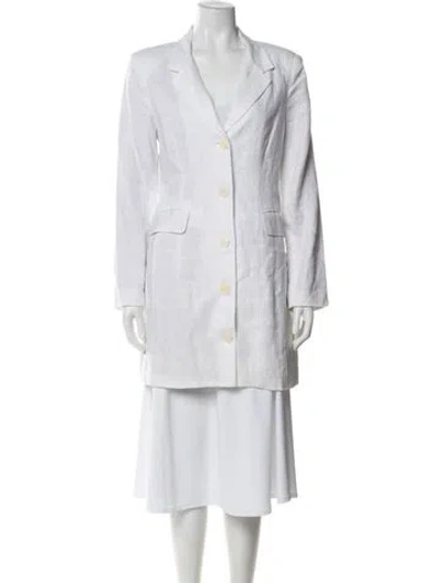 Pre-owned Reformation Linen Blazer In White