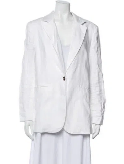 Pre-owned Reformation Linen Blazer In White