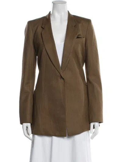 Pre-owned Reformation Linen Coat In Brown