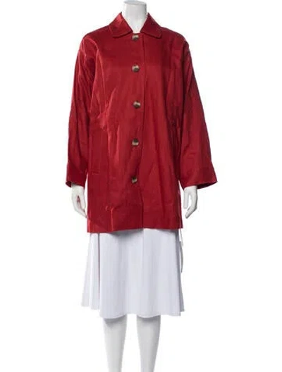 Pre-owned Reformation Linen Coat In Red