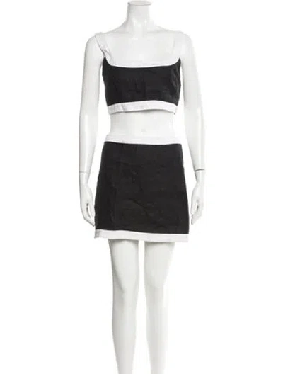 Pre-owned Reformation Linen Colorblock Pattern Skirt Set In Multi