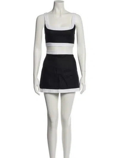 Pre-owned Reformation Linen Colorblock Pattern Skirt Set In Neutral