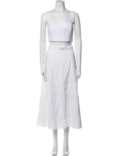 Pre-owned Reformation Linen Cutout Accent Skirt Set W/ Tags In White