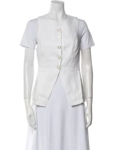 Pre-owned Reformation Linen Evening Jacket In White