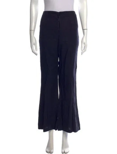 Pre-owned Reformation Linen Flared Pants In Black