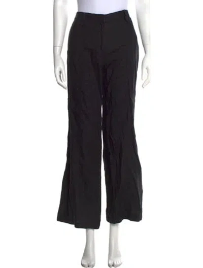 Pre-owned Reformation Linen Flared Pants In Black