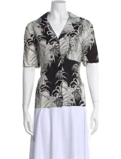 Pre-owned Reformation Linen Floral Print Blouse In Multi