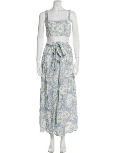 Pre-owned Reformation Linen Floral Print Skirt Set In Multi