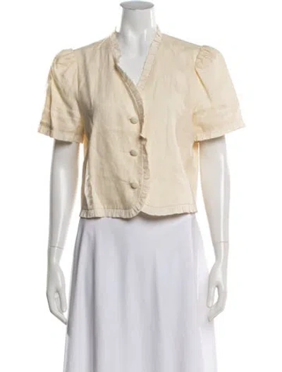 Pre-owned Reformation Linen Jacket In Neutrals