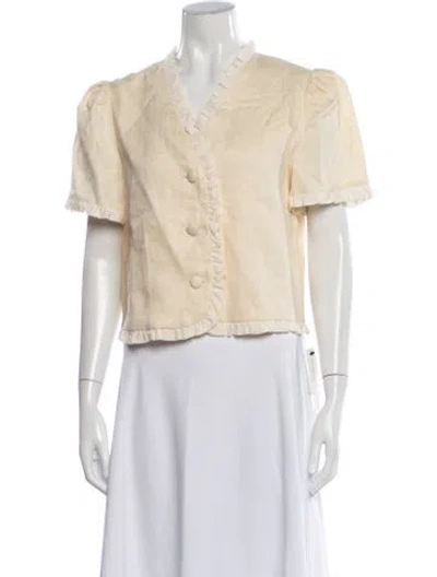 Pre-owned Reformation Linen Jacket W/ Tags In Neutrals