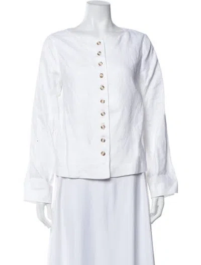 Pre-owned Reformation Linen Jacket W/ Tags In White