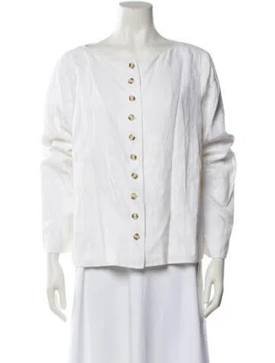 Pre-owned Reformation Linen Jacket In White