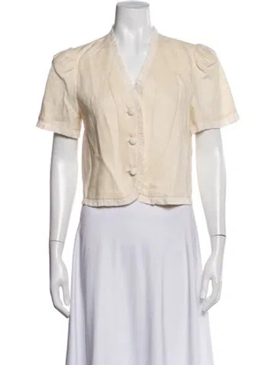 Pre-owned Reformation Linen Jacket In White