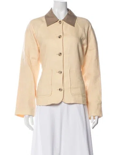 Pre-owned Reformation Linen Jacket In Yellow