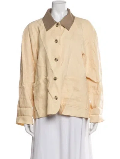 Pre-owned Reformation Linen Jacket In Yellow